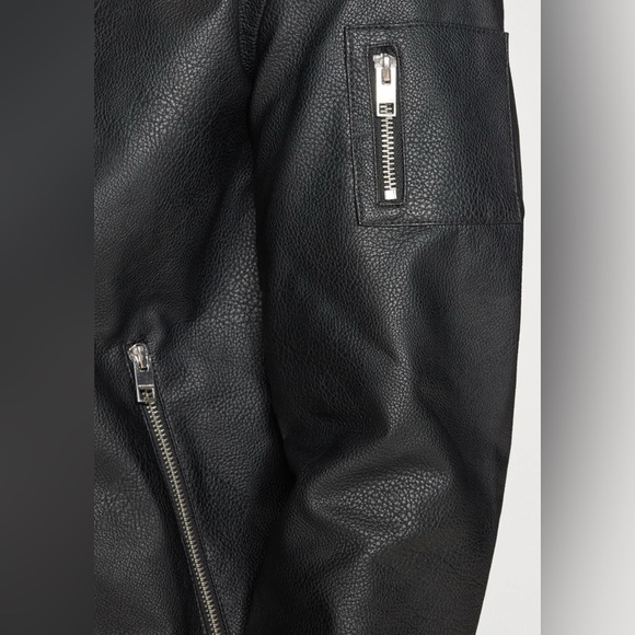 Brand New Jack & Jones Faux Leather Bomber Jacket – Size Small - Picture 3 of 14